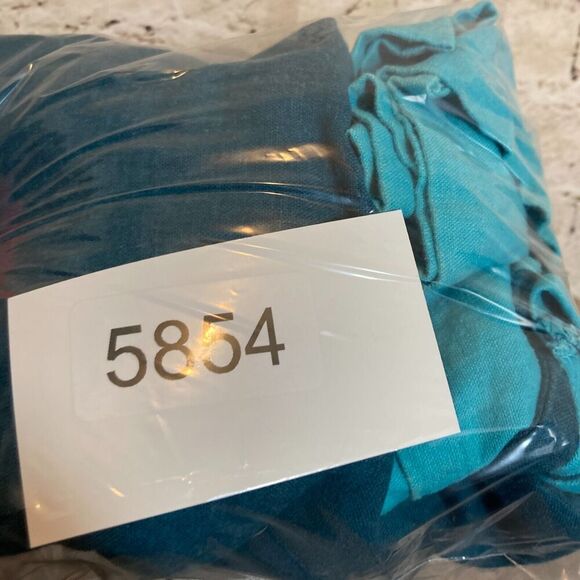 Vintage Studio Ease Midi Dress Womens 14 Linen Teal Turquoise Safari Elephant - Picture 2 of 13